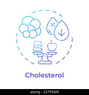 Cholesterol blue gradient concept icon Stock Vector