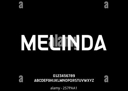 Unique modern sans serif display font vector Stock Vector