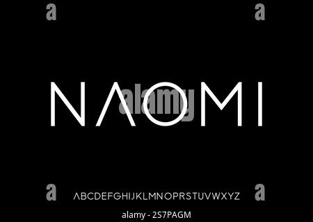 Modern sans serif font minimal design vector Stock Vector
