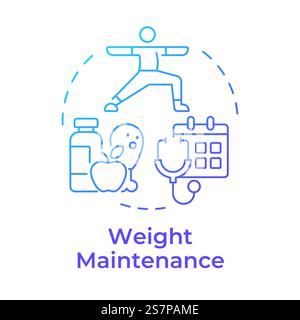 Weight maintenance blue gradient concept icon Stock Vector