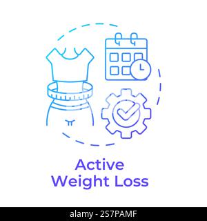 Active weight loss blue gradient concept icon Stock Vector