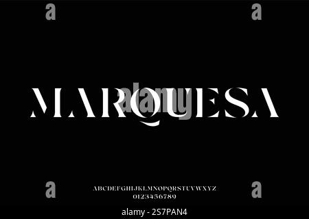 Elegant abstract stencil type font vector Stock Vector