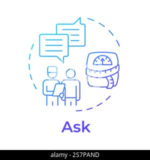 Ask blue gradient concept icon Stock Vector