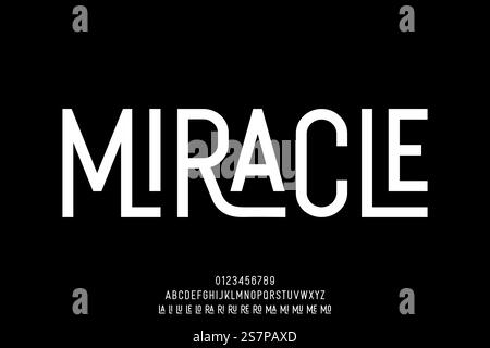 Creative sans serif alphabet ligature display font vector. Modern typography style illustration Stock Vector