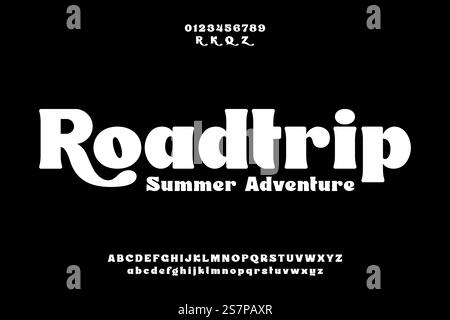 Retro alphabets display font vector with alternate Stock Vector