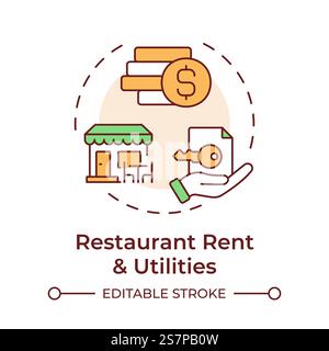 Restaurant marketing multi color concept icon Stock Vector