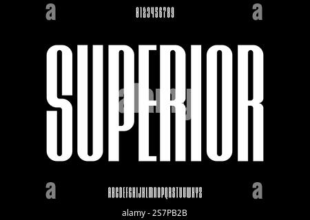 Decorative condensed display font vector Stock Vector