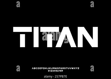 Strong bold sans serif display font vector illustration Stock Vector