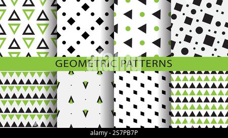 A set of geometric patterns Stock Vector