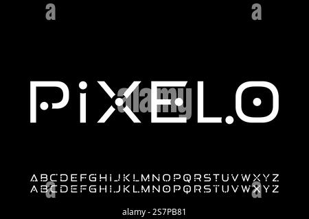 Modern sans serif and dot alphabets font vector with alternate Stock Vector