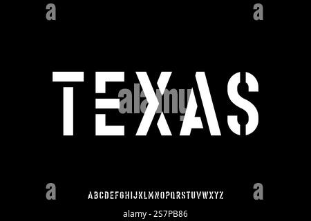 Bold and clean stencil display font vector Stock Vector