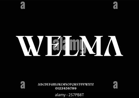 Unique decorative serif style display font vector Stock Vector