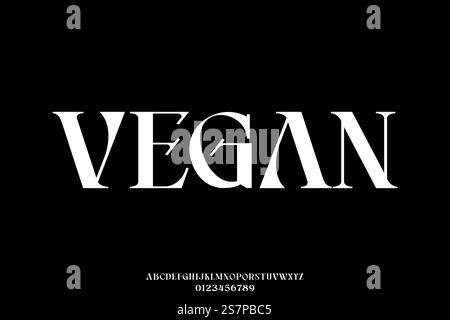 Unique decorative serif typeface display font vector illustration Stock Vector