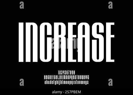 Modern and unique condensed display font vector Stock Vector