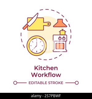 Restaurant startup costs multi color concept icon Stock Vector