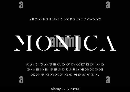 Abstract elegant luxury typeface design vector with ligatures Stock Vector