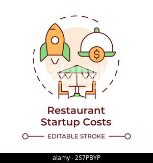 Restaurant labor costs multi color concept icon Stock Vector