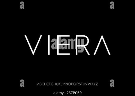 Elegant luxury minimal sans serif display font vector Stock Vector
