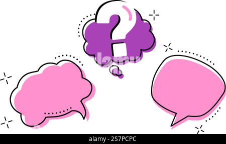 The concept of frequently asked questions. A flat vector illustration with question marks. Stock Vector