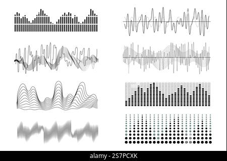 sign sticker music pulse frequency vector wave sound, abstract techno ...