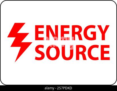 Warning Label Sign, Energy Source Stock Vector