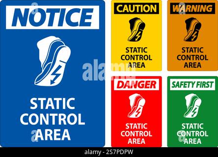 Caution Sign Static Control Area Stock Vector Image & Art - Alamy