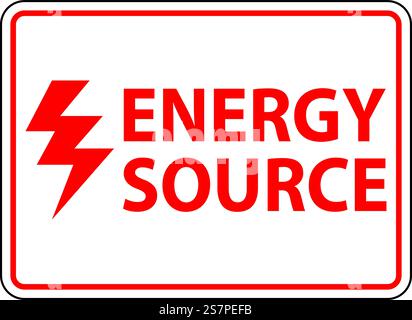 Warning Label Sign, Energy Source Stock Vector