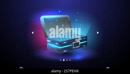 Protective Waterproof Plastic Case. cargo box for safe transportation. Loot box concept. Stock Vector