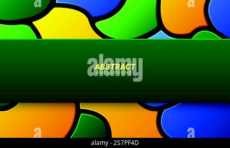 Abstract background with shapes with the colors of the flag of Brazil Stock Vector