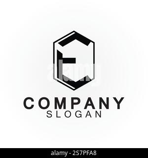 Abstract linear letter initial E shield logo icon design Stock Vector