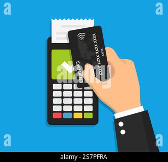 Nfc payment vector illustration, payment using a smartphone Stock Vector