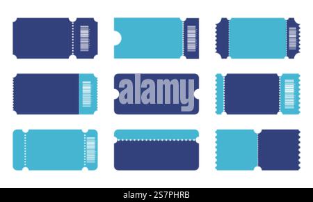 Various blank tickets a vector set Stock Vector