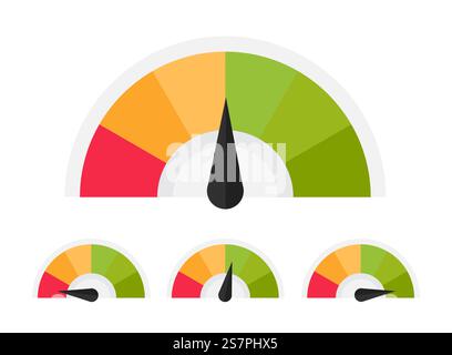 Customer meter. Different emotion customer service mangement. Vector flat illustration Stock Vector