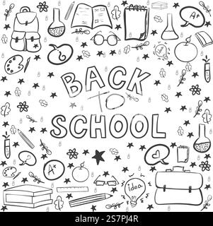 School clipart. Doodle school icons Stock Vector