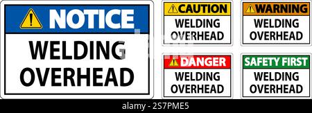 Danger Sign Welding Overhead Stock Vector