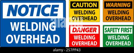 Danger Sign Welding Overhead Stock Vector