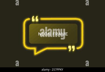 Neon chat frame, bubble led talk. Vector illustration. Neon chat frame, bubble led talk. Vector Stock Vector