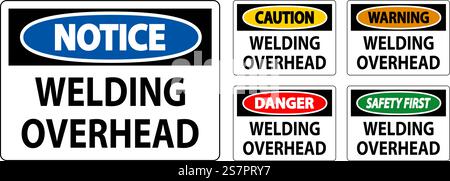 Danger Sign Welding Overhead Stock Vector