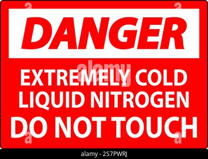 Danger Sign Extremely Cold Liquid Nitrogen Do Not Touch Stock Vector