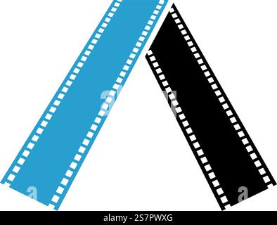 A initial filmstrip logo icon illustration flat design Stock Vector