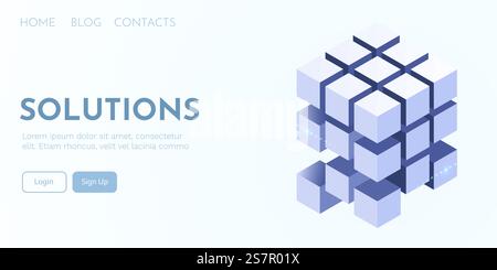 Solving puzzle. Abstract logic or information storage concept. Vector illustration. Solving puzzle. Abstract logic or information storage concept. Stock Vector
