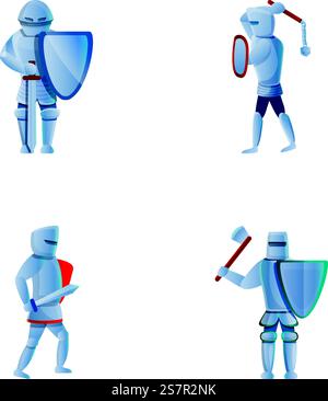 Medieval knight icons set, cartoon style Stock Vector Image & Art - Alamy