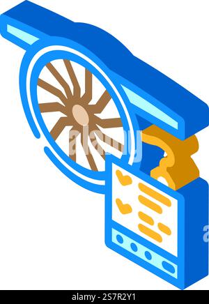engine diagnostics aircraft isometric icon vector illustration Stock ...