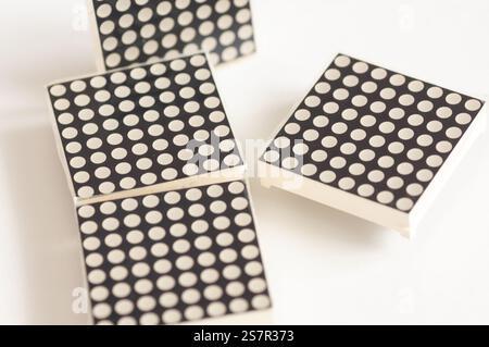 8x8 led matrix. Led matrix composition on isolated white background. Stock Photo