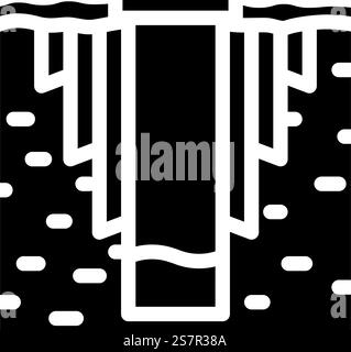 well design hydrogeologist glyph icon vector. well design hydrogeologist sign. isolated symbol illustration. well design hydrogeologist glyph icon vector illustration Stock Vector