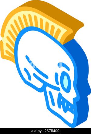 skull art tattoo vintage isometric icon vector. skull art tattoo vintage sign. isolated symbol illustration. skull art tattoo vintage isometric icon vector illustration Stock Vector