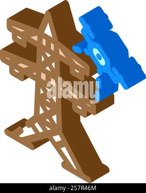 wildlife conservation drone isometric icon vector. wildlife conservation drone sign. isolated symbol illustration. wildlife conservation drone isometric icon vector illustration Stock Vector