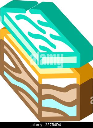 geological modeling color icon vector. geological modeling sign ...