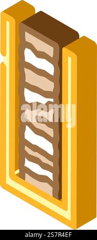 drill core samples isometric icon vector. drill core samples sign. isolated symbol illustration. drill core samples isometric icon vector illustration Stock Vector
