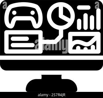 analytics game development glyph icon vector illustration Stock Vector ...